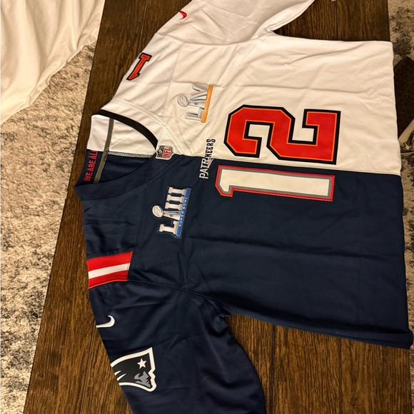 Tom Brady 12 Patriots/Buccaneers Split Jersey Super Bowl - Picture 4 of 9